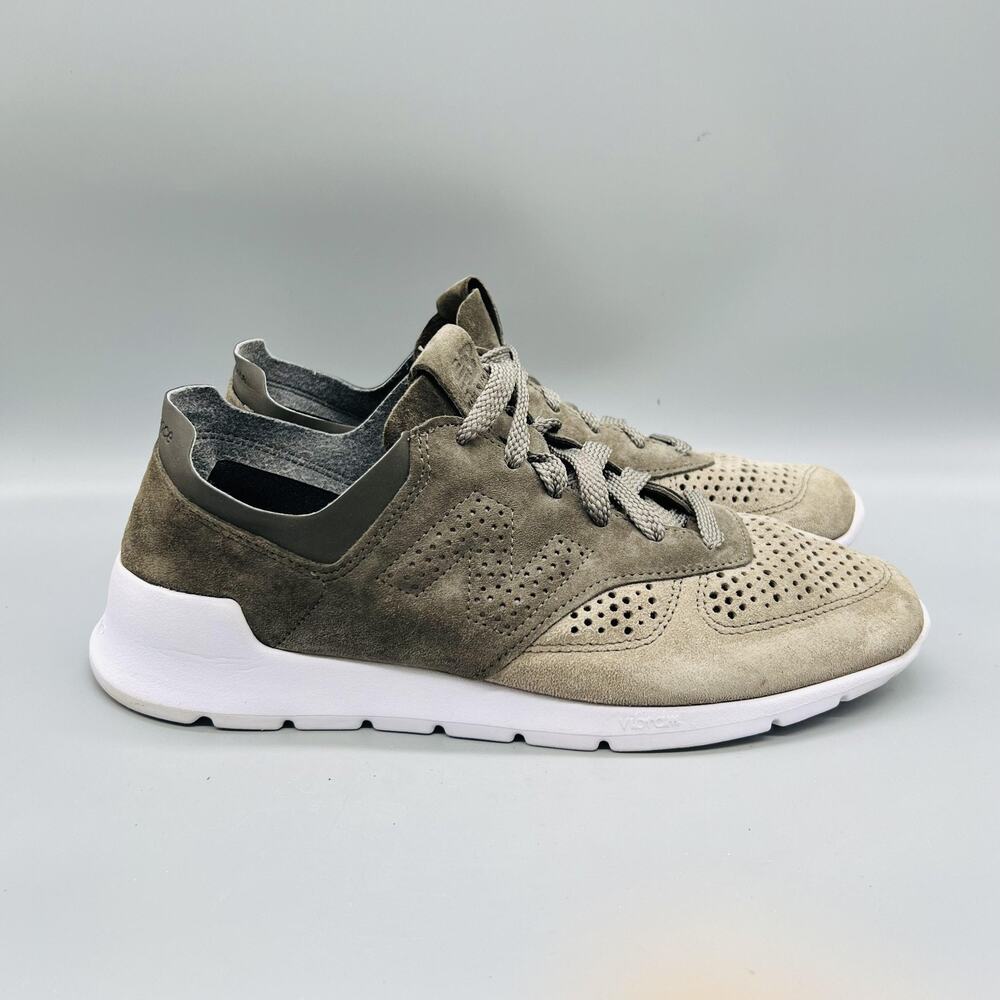 New Balance Shoes Men 10 Green Suede Perforated Vibram Athletic Sneakers Comfort